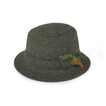 Men's Irish Tweed Feather Walking Hat Green Creative Irish Gift
