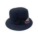Men's Irish Tweed Feather Walking Hat Charcoal Creative Irish Gift