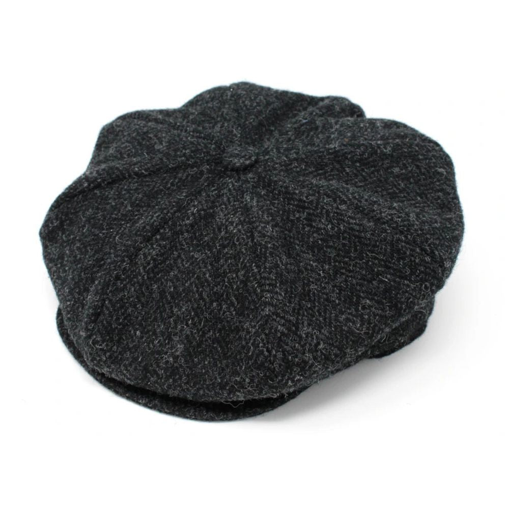 Men's Irish Woollen Tweed Newsboy Cap Black Creative Irish Gift