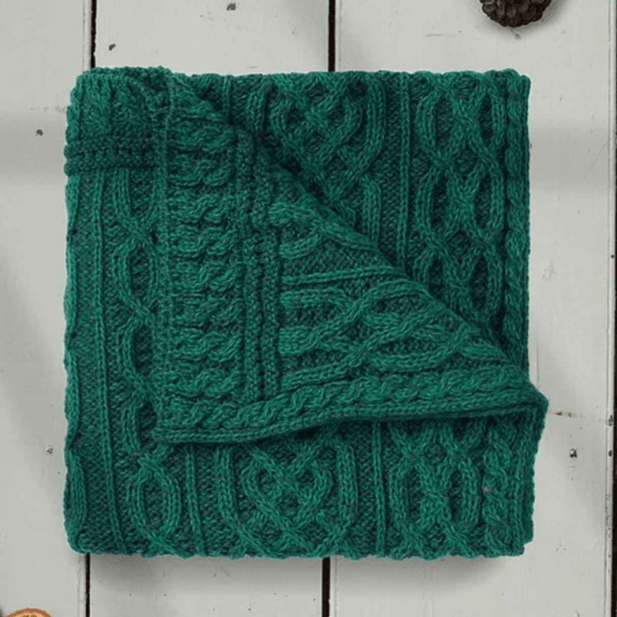 A105406-OS Merino Wool Aran Cable Knit Blanket Creative Irish Gifts
