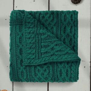 A105406-OS Merino Wool Aran Cable Knit Blanket Creative Irish Gifts
