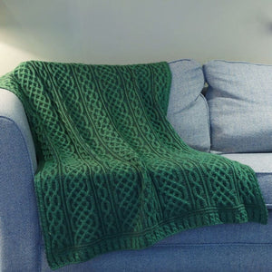 A105406-OS Merino Wool Aran Cable Knit Blanket Creative Irish Gifts

