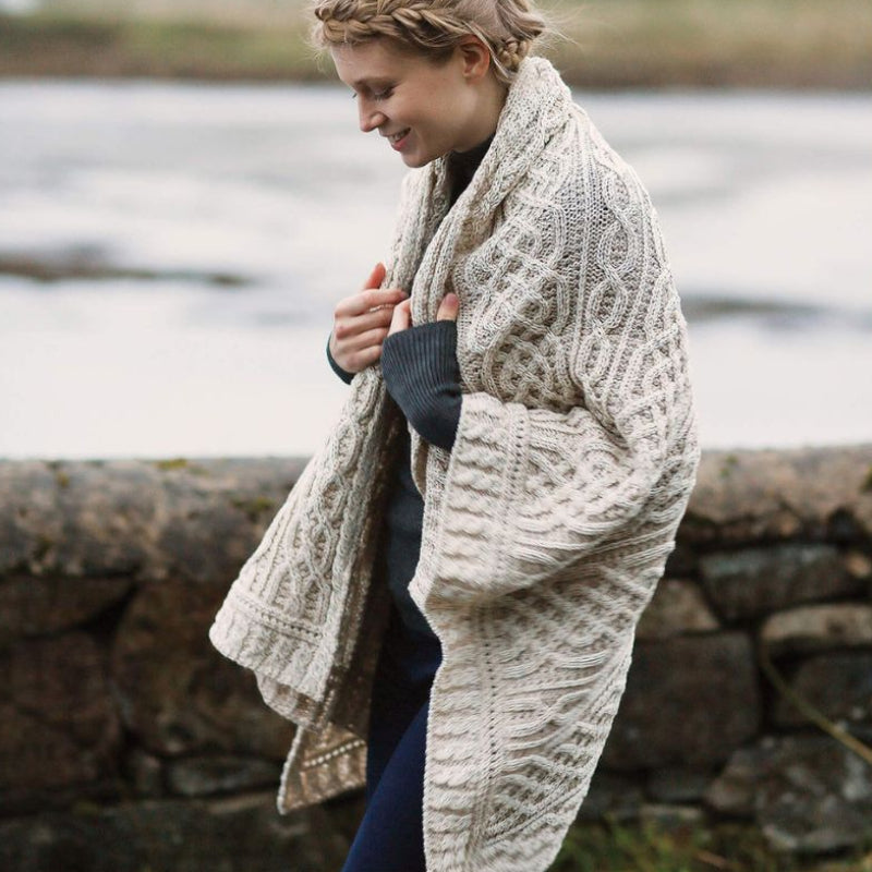  Merino Wool Aran Cable Knit Blanket Creative Irish Gifts
