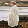 Traditional Aran Merino Wool Throw Creative Irish Gift