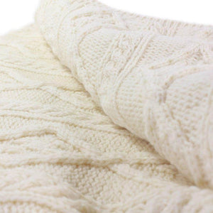 Traditional Aran Merino Wool Throw Creative Irish Gift