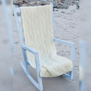 Traditional Aran Merino Wool Throw Creative Irish Gift
