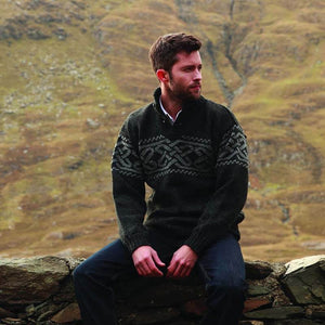 A271195 Men's Wool Celtic Troyer Sweater Lifestyle Creative Irish gift