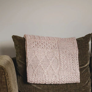 Aran Knit Patchwork Blanket- Beige Fleck Creative Irish Gifts