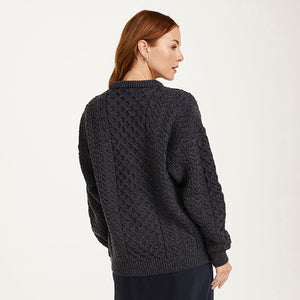 Ladies Merino Wool Aran Boyfriend Sweater
