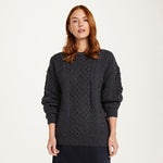 Ladies Merino Wool Aran Boyfriend Sweater