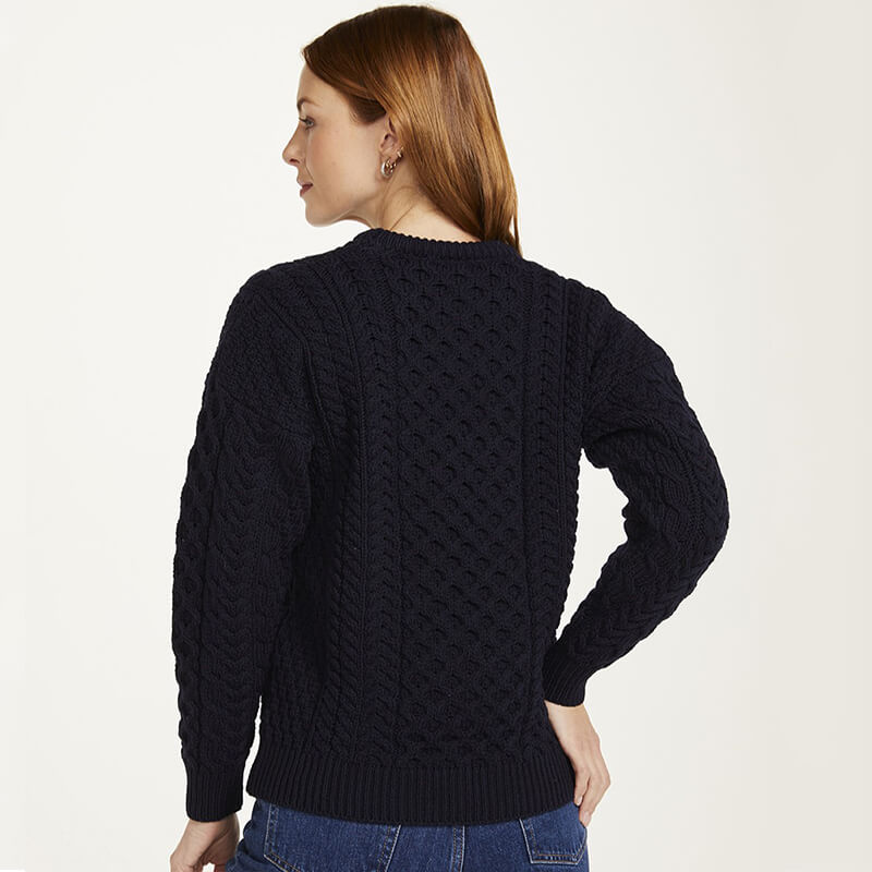 Ladies Merino Wool Aran Boyfriend Sweater