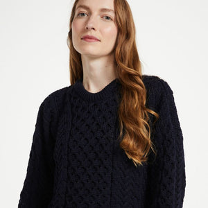 Ladies Merino Wool Aran Boyfriend Sweater