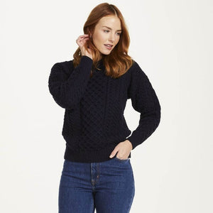 Ladies Merino Wool Aran Boyfriend Sweater