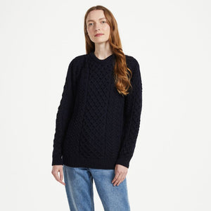 Ladies Merino Wool Aran Boyfriend Sweater