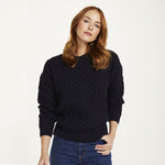 Ladies Merino Wool Aran Boyfriend Sweater