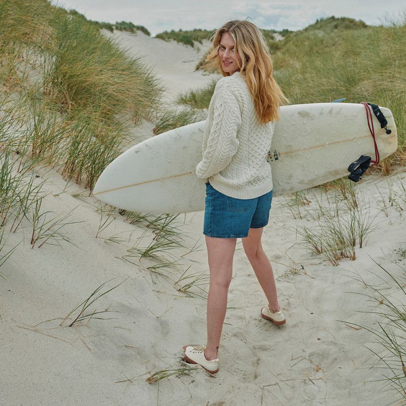 Ladies Merino Wool Aran Boyfriend Sweater