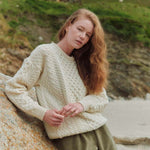 Ladies Merino Wool Aran Boyfriend Sweater