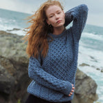 Ladies Merino Wool Aran Boyfriend Sweater