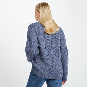 Ladies Merino Wool Aran Boyfriend Sweater