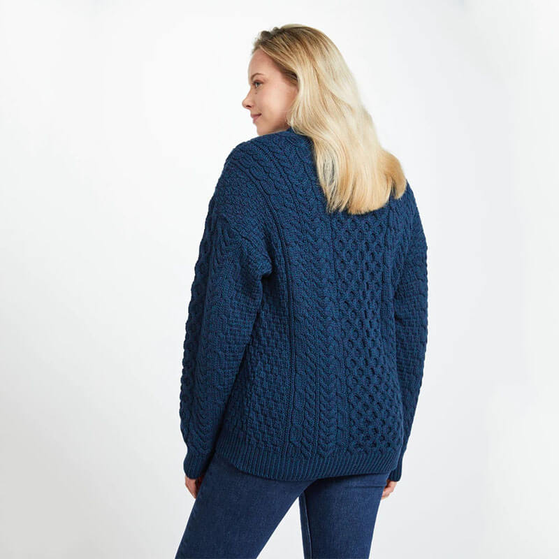 Ladies Merino Wool Aran Boyfriend Sweater