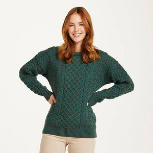 Ladies Merino Wool Aran Boyfriend Sweater