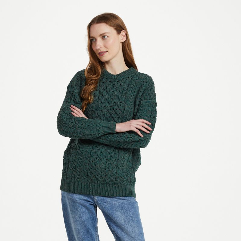 Ladies Merino Wool Aran Boyfriend Sweater