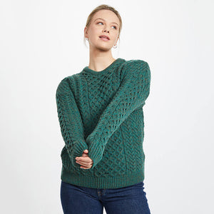 Ladies Merino Wool Aran Boyfriend Sweater