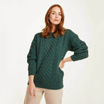 Ladies Merino Wool Aran Boyfriend Sweater
