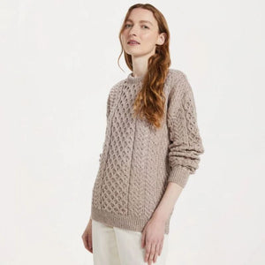 Pure Merino Wool Aran Boyfriend Sweater Creative Irish Gifts