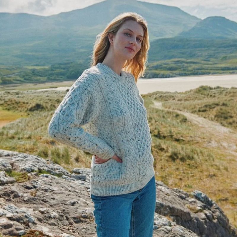 Pure Merino Wool Aran Boyfriend Sweater Creative Irish Gifts