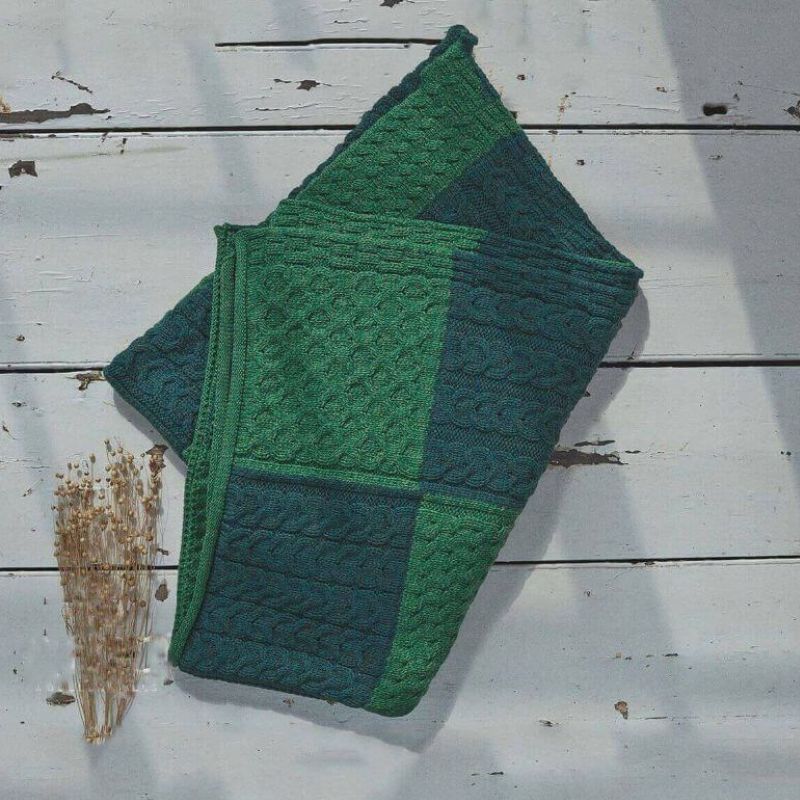 Traditional Aran Patchwork Merino Wool Throw Lifestyle Creative Irish Gift