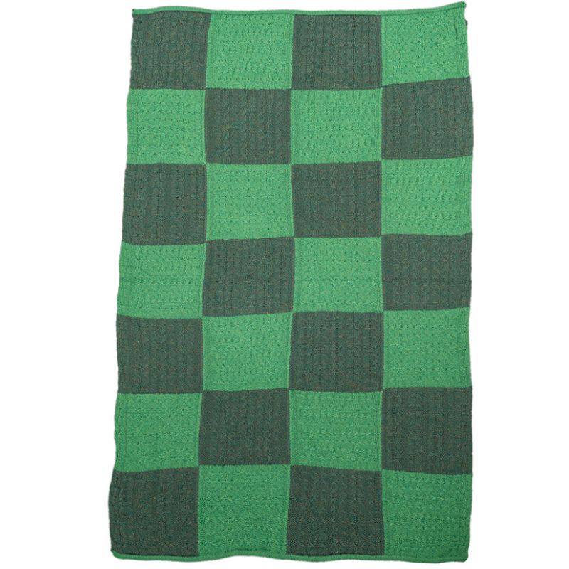 Traditional Aran Patchwork Merino Wool Throw Green Creative Irish Gift