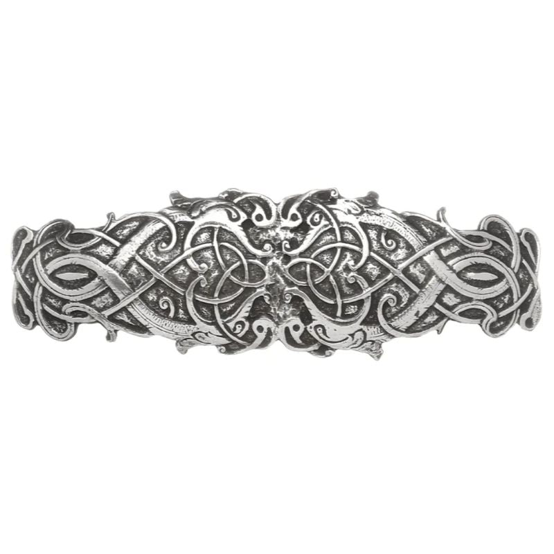 AB752 Celtic Knotwork Pewter Hair Barrette Creative Irish gift