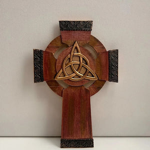 Celtic Cross Shaped Wall Decor with Knotwork Creative Irish Gifts