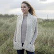 AC910 Aran Knit Merino Wool Scarf with Pockets Creative Irish Gifts.com