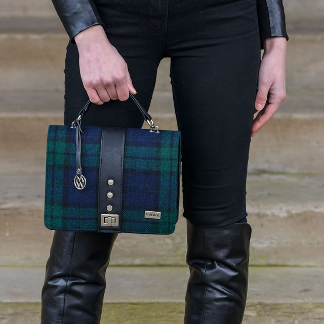 AC927 Ladies Irish Tweed Fiona Bag, BlackWatch Creative Irish Gifts.com