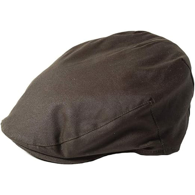 AD715-BRNM Men's Waxed Cotton Irish Flat Cap, Olive Creative Irish gift