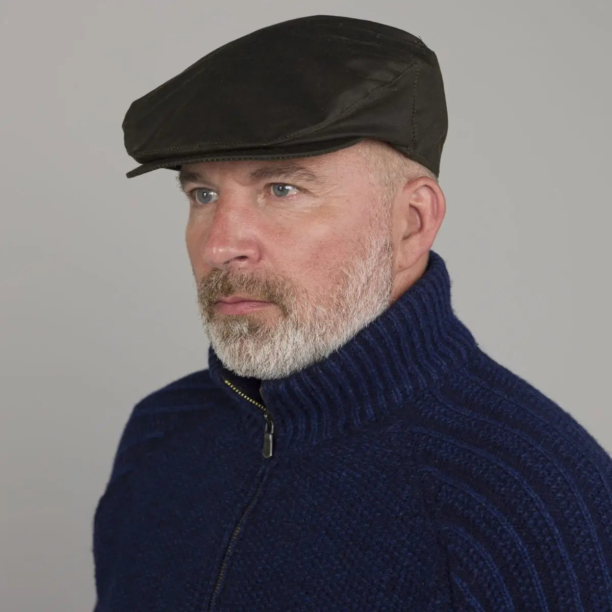 AD715-BRNM Men's Waxed Cotton Irish Flat Cap, Olive Lifetyle Creative Irish gift