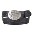 AE712-BLK Celtic Hounds Leather Belt with Buckle, Black Creative Irish gift