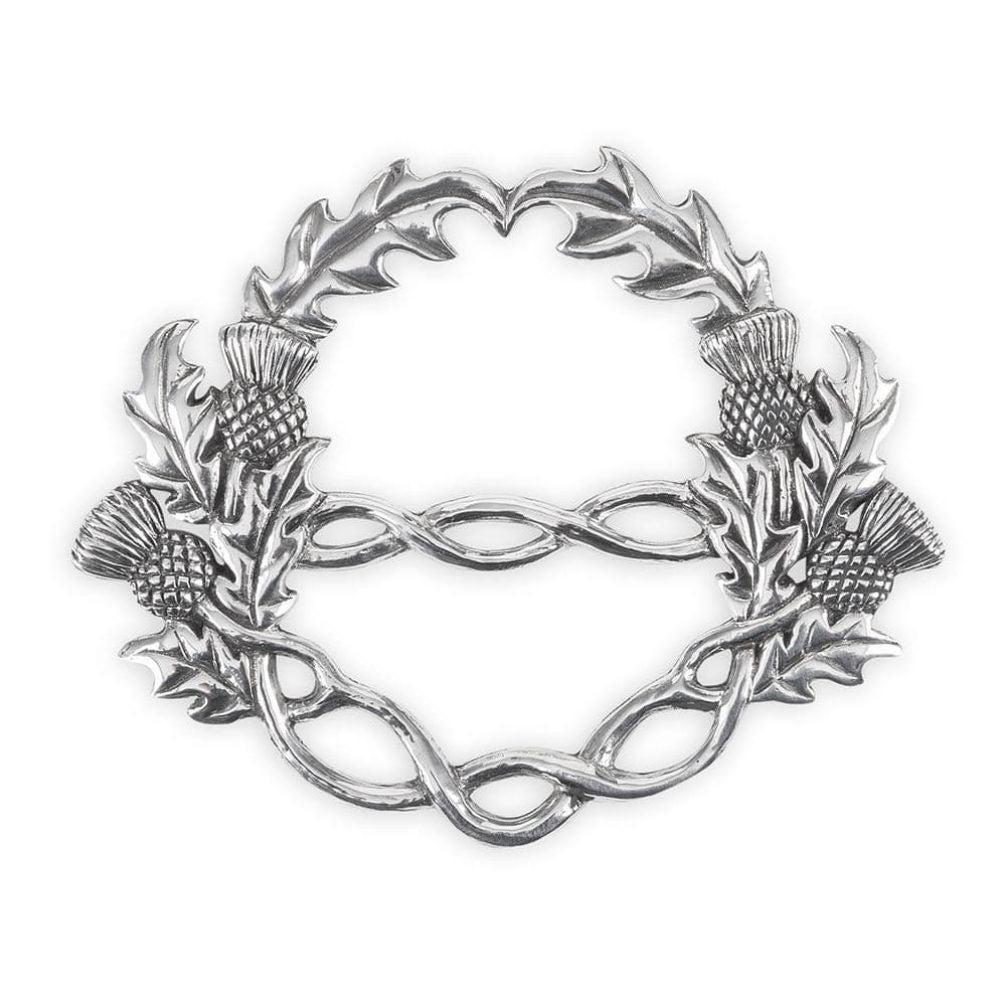 Celtic-Themed Pewter Scarf Ring Thistle Creative Irish Gift