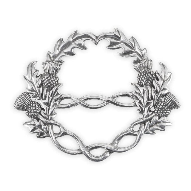 Celtic-Themed Pewter Scarf Ring Thistle Creative Irish Gift