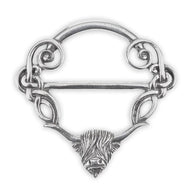Celtic-Themed Pewter Scarf Ring Cow Creative Irish Gift
