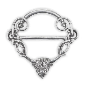 Celtic-Themed Pewter Scarf Ring Cow Creative Irish Gift