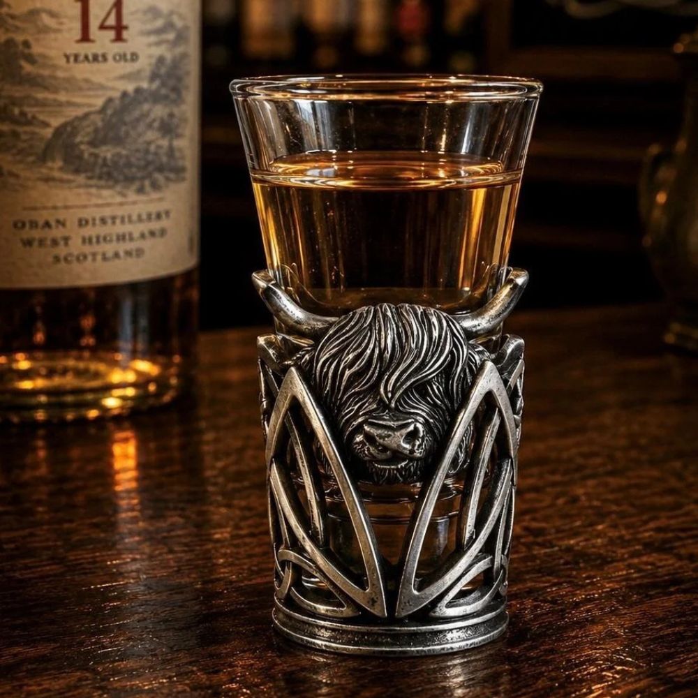  Vintage Pewter Scottish Shot Glasses Cow Lifestyle Creative Irish Gifts