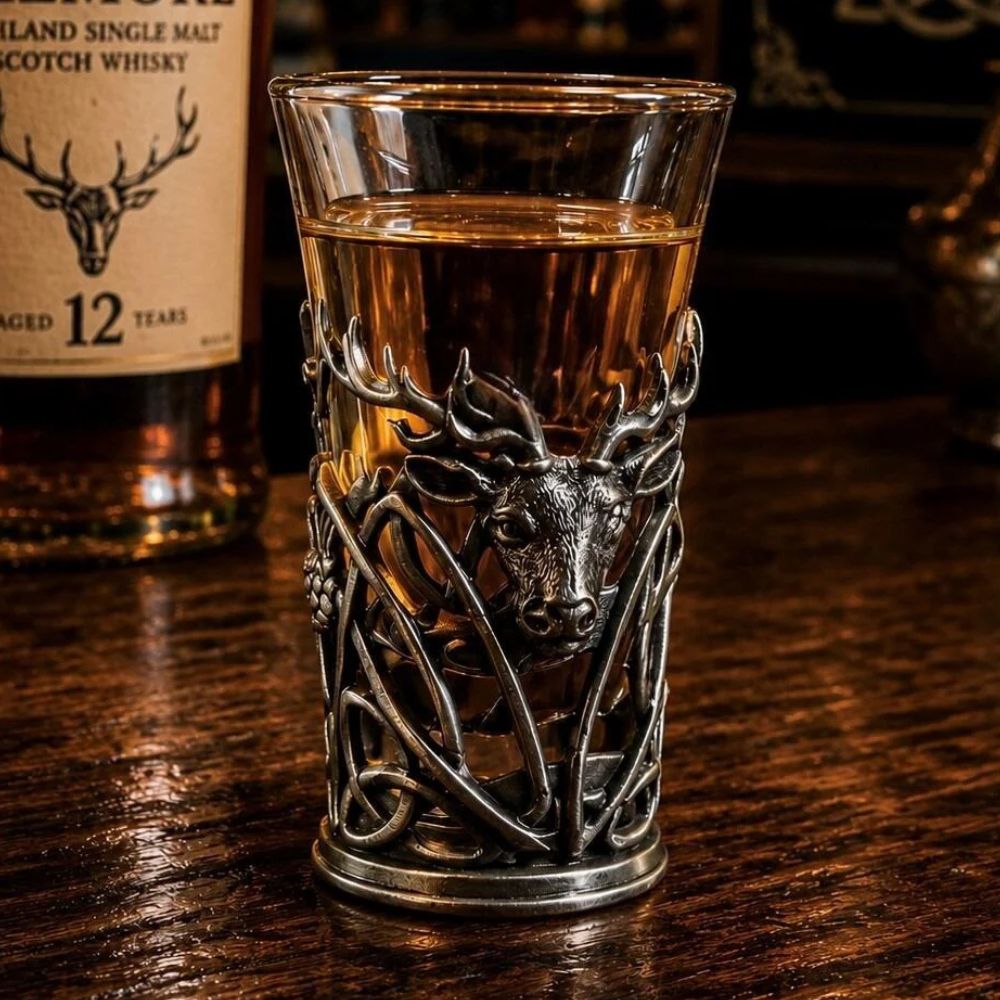 Vintage Pewter Scottish Shot Glasses stag Lifestyle Creative Irish Gifts