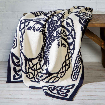 Tree of Life Blanket, Navy - Creative Irish Gifts