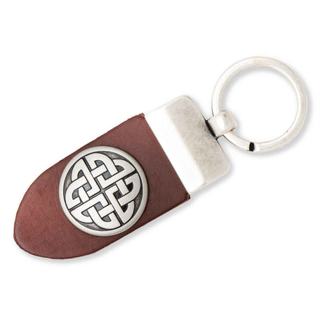 Celtic Knot Leather Keychain - Creative Irish Gifts