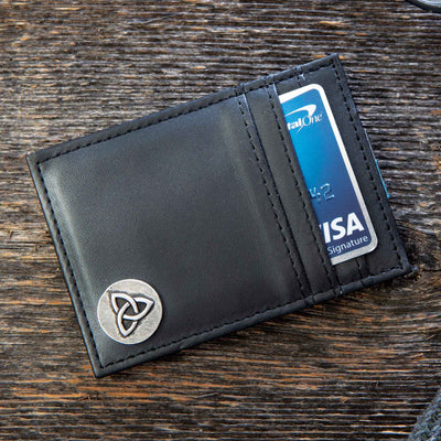 Trinity Knot Leather Card Holder and Money Clip - Creative Irish Gifts