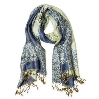 Navy and Cream Pashmina - Creative Irish Gifts