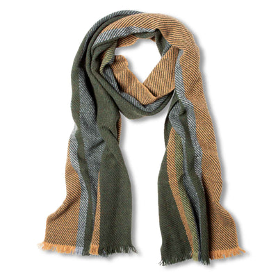 Brown and Green Stripe Scarf - Creative Irish Gifts